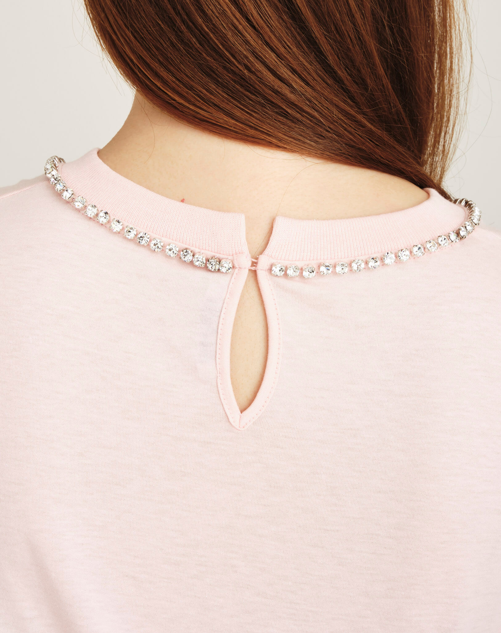 Miu Miu - Crystal Necklace Logo Long Sleeve Top M